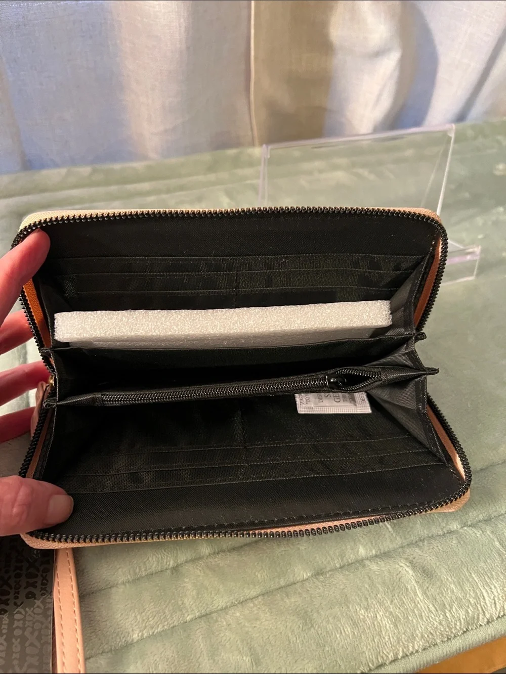 XOXO Blush Pink Zip-Around Wristlet Wallet